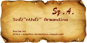 Szánthó Armandina névjegykártya